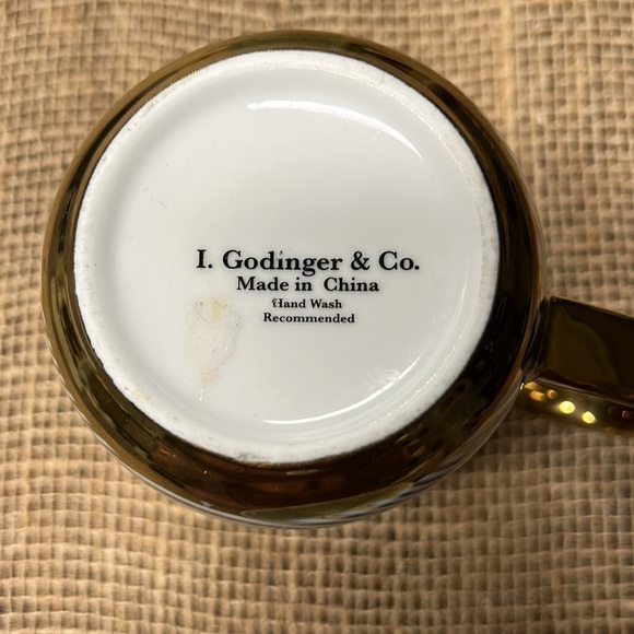 I. Godinger & Co. 2 Coffee Tea Mug Cup Gold White - Picture 4 of 5